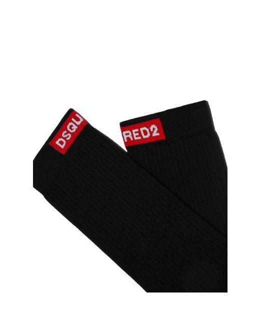 DSquared² Black Mid Socks for men