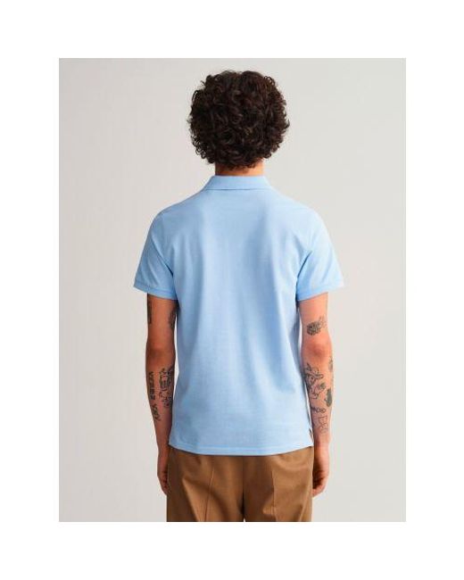 Gant Blue Capri Shield Pique Polo Shirt for men