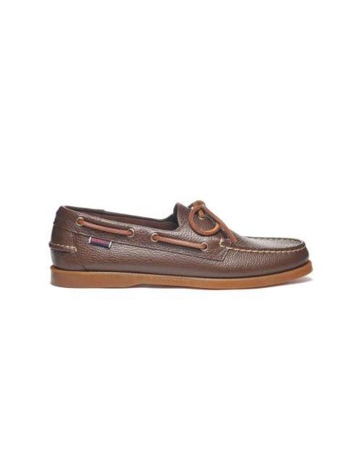 Sebago Brown Cognac Gum Portland Martellato Shoe for men