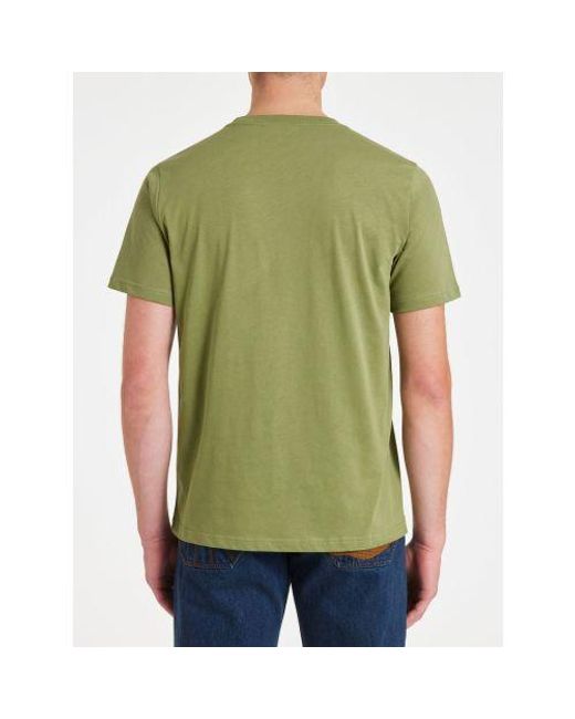 Paul Smith Green Regular Fit Zebra Badge T-Shirt for men