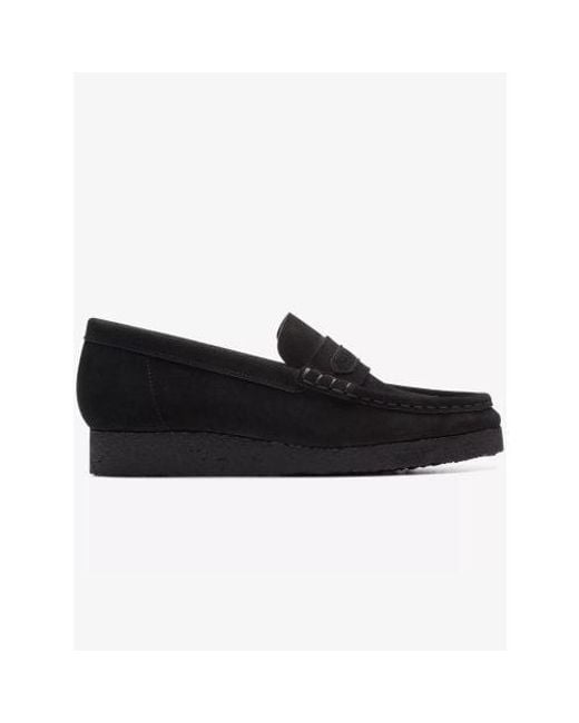 Clarks Black Suede Wallabee Loafer