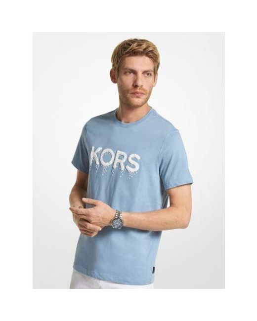 Michael Kors Blue Chambray Kors Spill T-Shirt for men