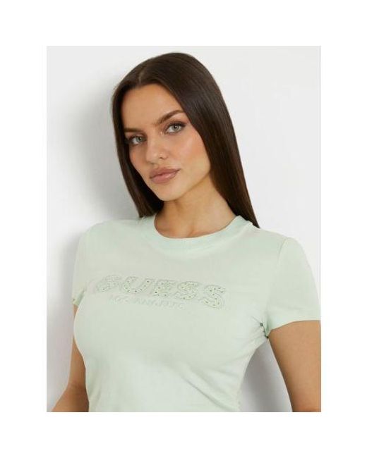 Guess White Spring Day Sangallo T-Shirt