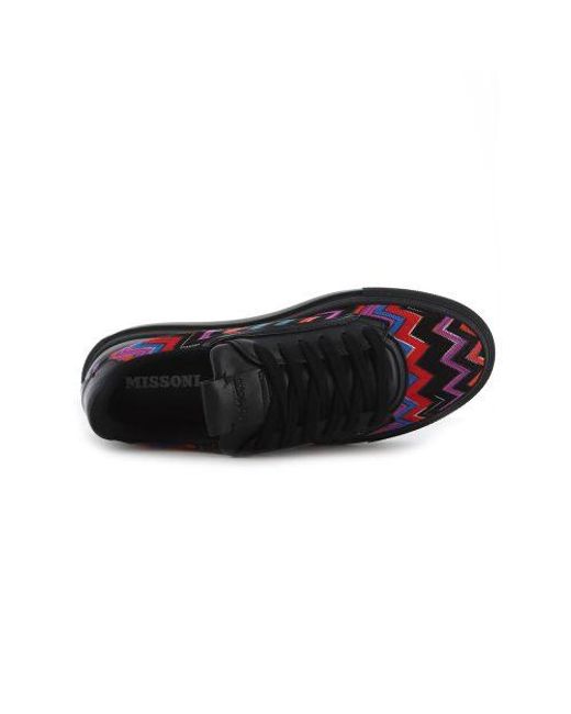 Missoni Black Multicoloured Fabric Lace-Up Trainer for men