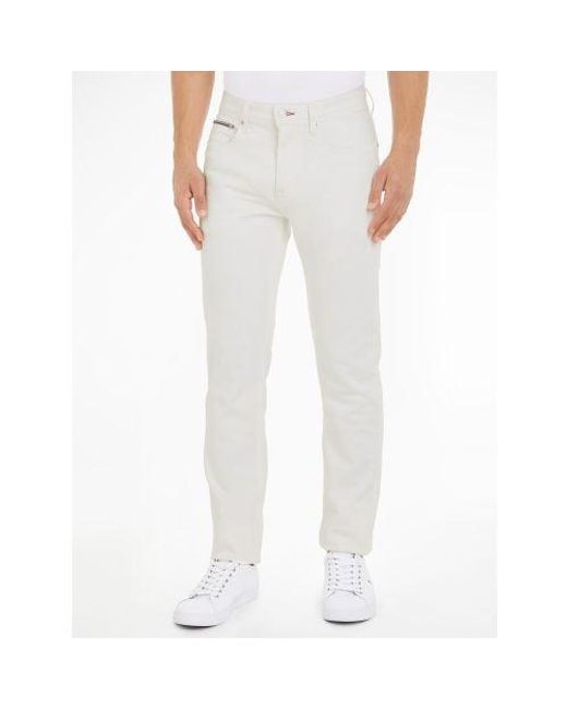 Tommy Hilfiger White Gale Straight Denton Jean for men
