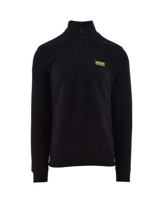 Barbour Black Essential Half Zip Sweatshirt for men