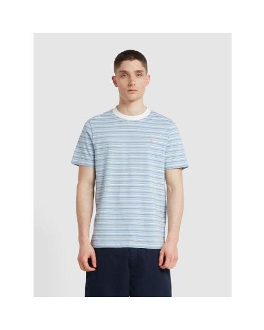 Farah Blue Arctic Striped Danny T-Shirt for men