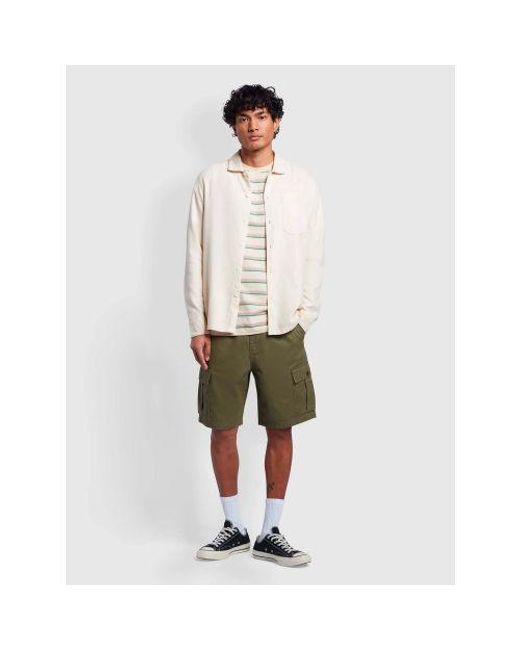 Farah White Cream Campbell Overshirt for men