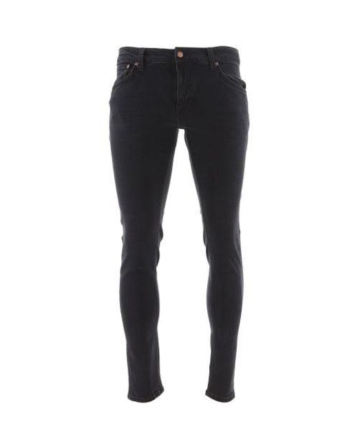 Nudie Jeans Black Soft Tight Terry Jean for men