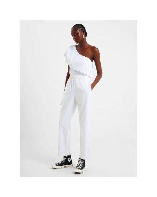 French Connection White Linen Alania Lyocell Blend Trousers