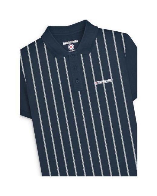 Lambretta Blue Pinstripe Polo Shirt for men