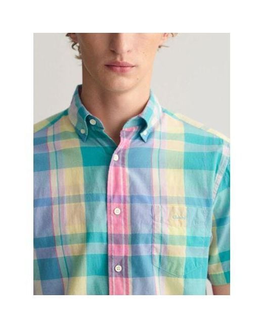 Gant Blue Perky Colorful Madras Shirt for men