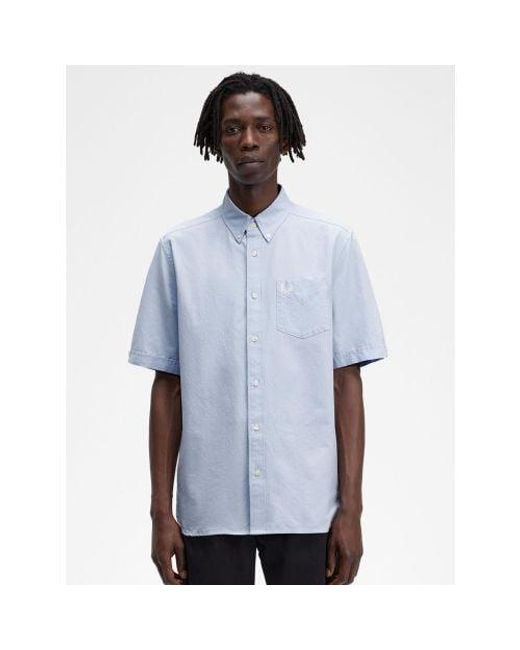 Fred Perry Blue Light Smoke Oxford Shirt for men