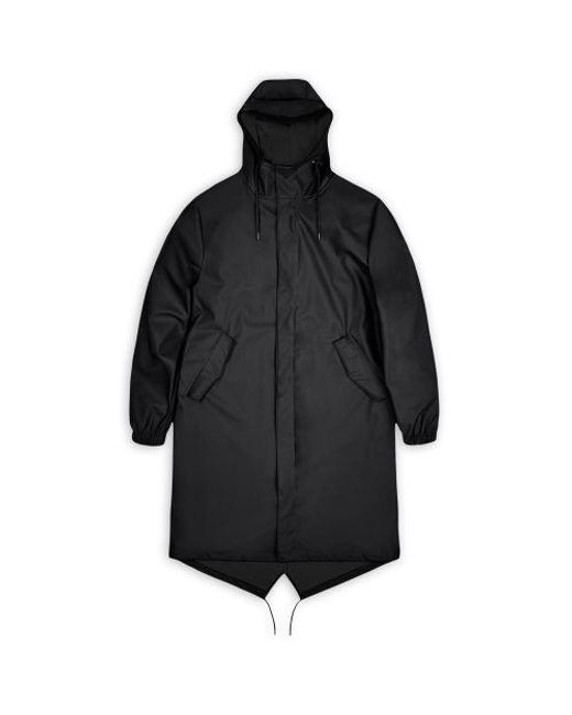 Rains Black Fishtail Parka Jacket
