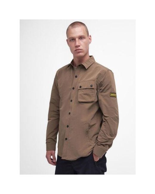 Barbour Brown Fossil Control Overshirt for men