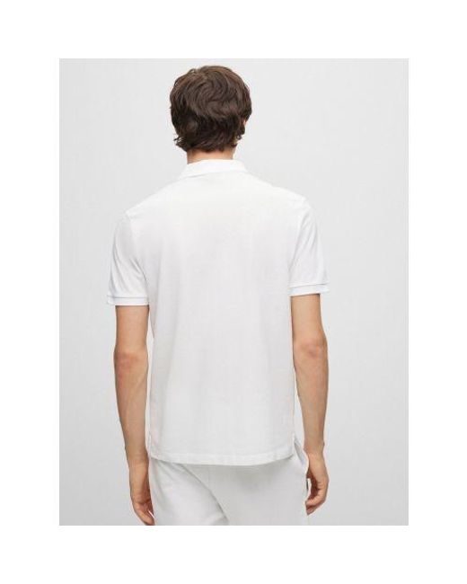 HUGO White Open Donos222 Polo Shirt for men