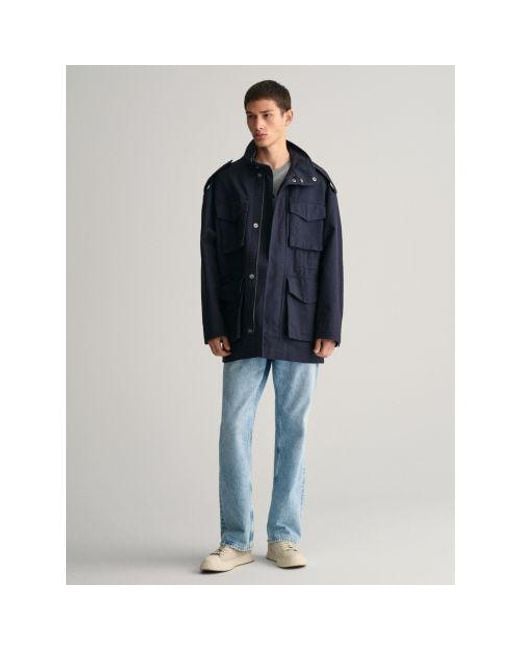 Gant Blue Evening Cotton Field Jacket for men