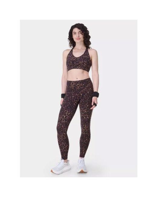 Sweaty Betty Brown Wild Leopard Print Power Pulse Bralette
