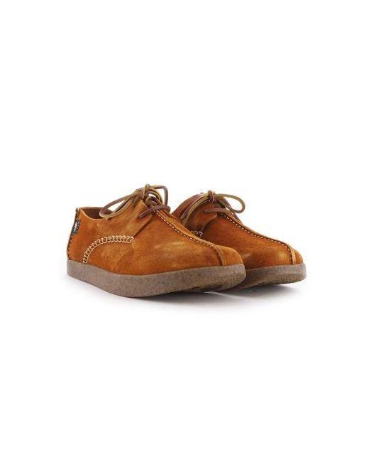 Yogi Footwear Brown Chestnut Lennon Hairy Suede Lace Up Shoe for men
