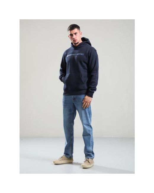 Marshall Artist Blue Stampa Logo Hoodie for men