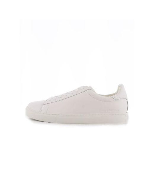 Armani Exchange White Leather Trainer for men