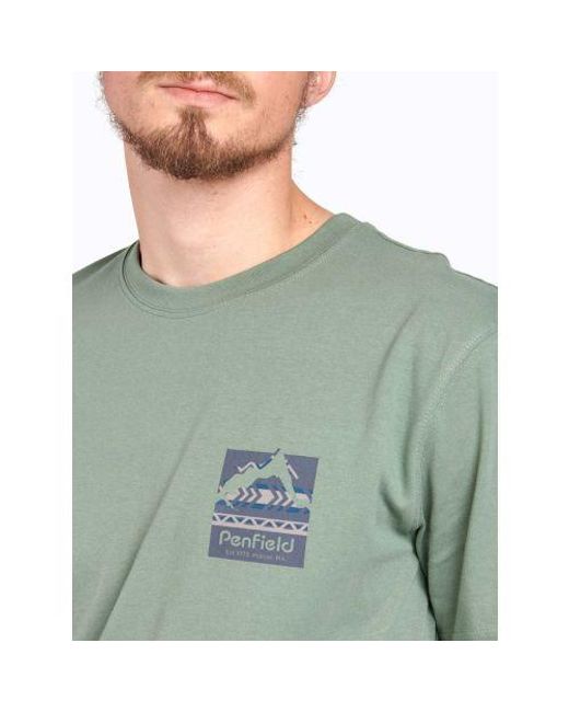 Penfield Green Laurel Wreath Mountain Filled Graphic T-Shirt for men