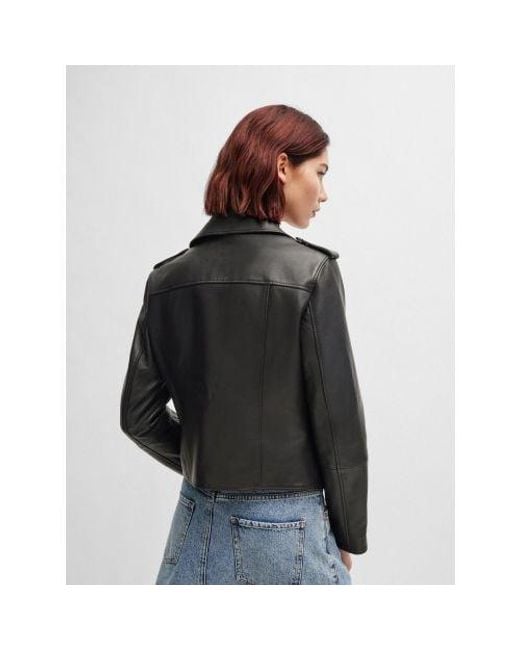 HUGO Black Lujana Leather Jacket