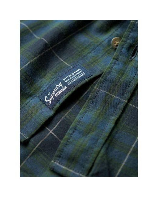 Superdry Blue Hoxton Check Vintage Check Shirt for men