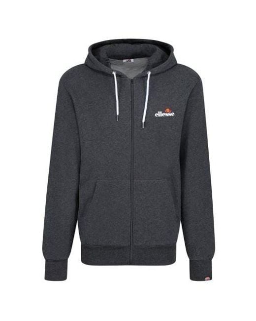 Ellesse Gray Dark Marl Klemerio Full Zip Hoodie for men