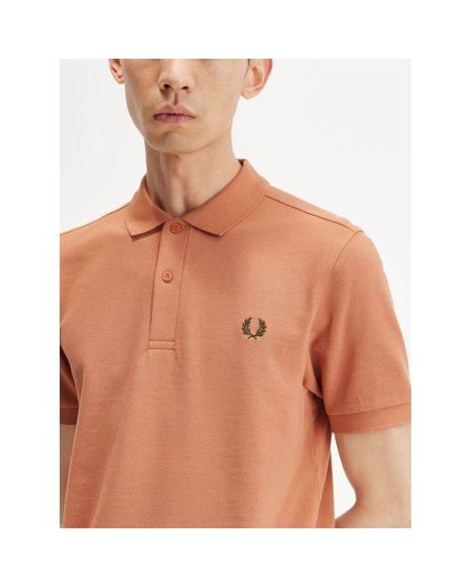Fred Perry Brown Light Rust Night Plain Polo Shirt for men