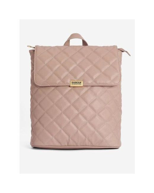 Barbour Pink Camel Quilted Hoxton Backpack