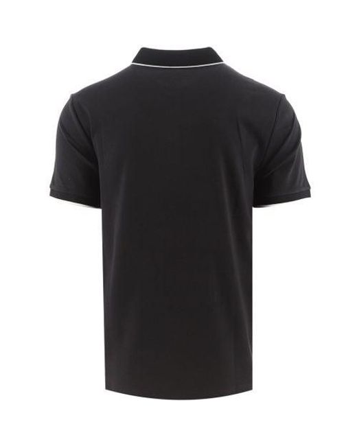 Michael Kors Black Chest Logo Tipped Polo Shirt for men