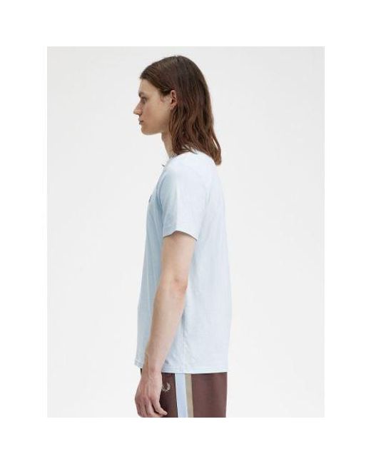 Fred Perry White Light Ice Midnight Crew Neck T-Shirt for men