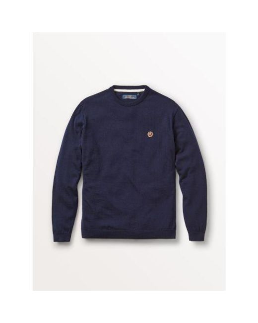 Henri Lloyd Blue Henri Crew Neck Jumper for men