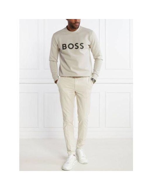 Boss Gray Light Salbo 1 Hd Logo Sweatshirt for men