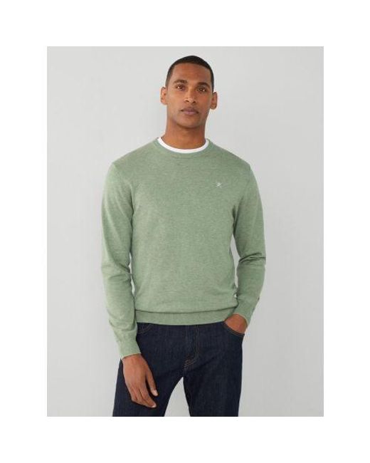 Hackett Green Sea Cotton Silk Crew Neck Sweatshirt for men