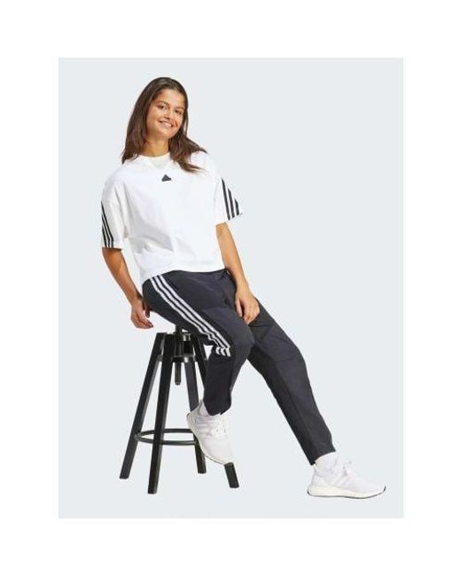 Adidas White Future Icons 3-Stripe T-Shirt