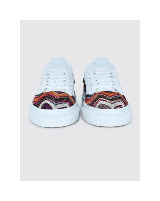 Missoni Blue Multicoloured Fabric Lace Up Trainer
