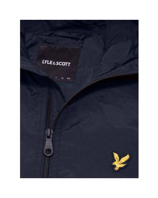 Lyle & Scott Blue Dark Zip Through Hooded Jacket for men