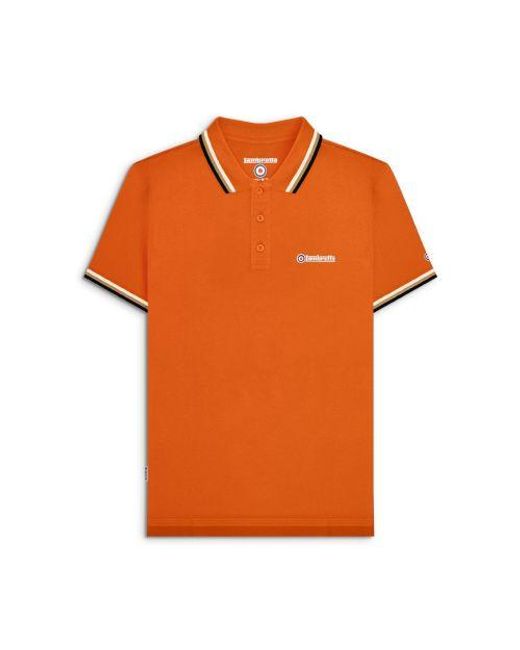Lambretta Orange Desert Sun Triple Tipped Polo Shirt for men