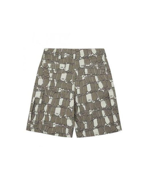 BBCICECREAM Metallic Woven Gator Camo Denim Short for men