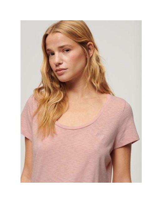 Superdry Pink Scoop Neck T-Shirt