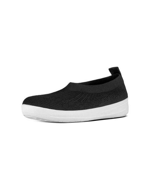 Fitflop Black Uberknit Slip-On Ballerina Pump