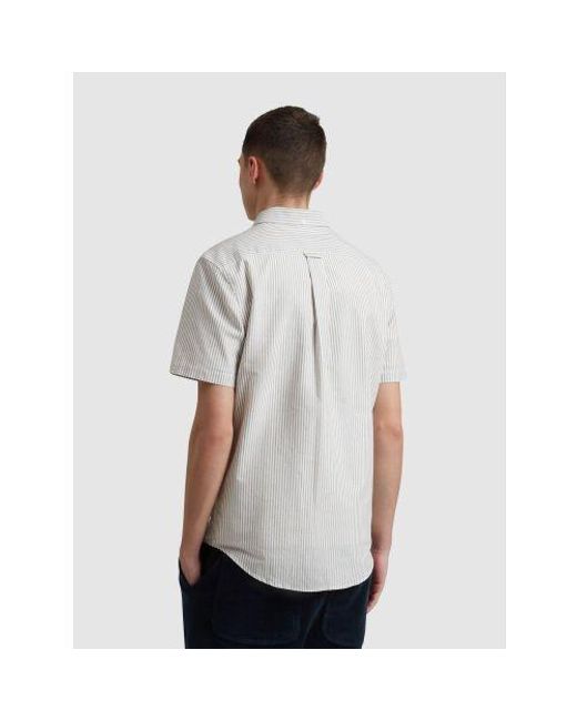 Farah Gray Stained Oak Brewer Striped Shirt for men