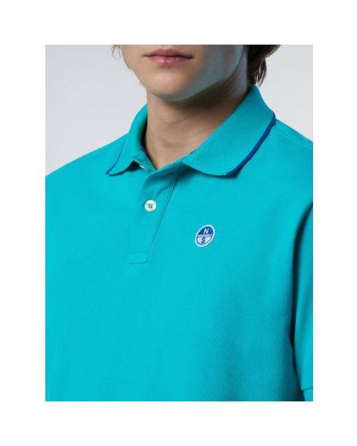 North Sails Blue Ceramic Striped Polo Shirt for men