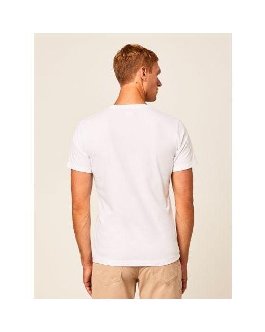 Hackett White Embroidered Logo T-Shirt for men