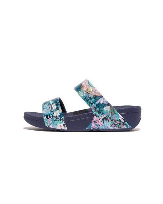 Fitflop Blue Heritage Lulu X Jim Thompson Leather Slide