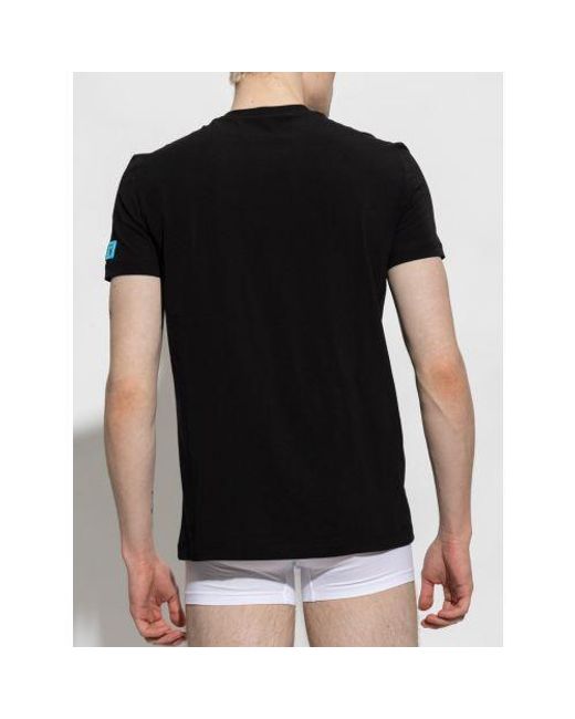 DSquared² Black Arm Patch T-Shirt for men