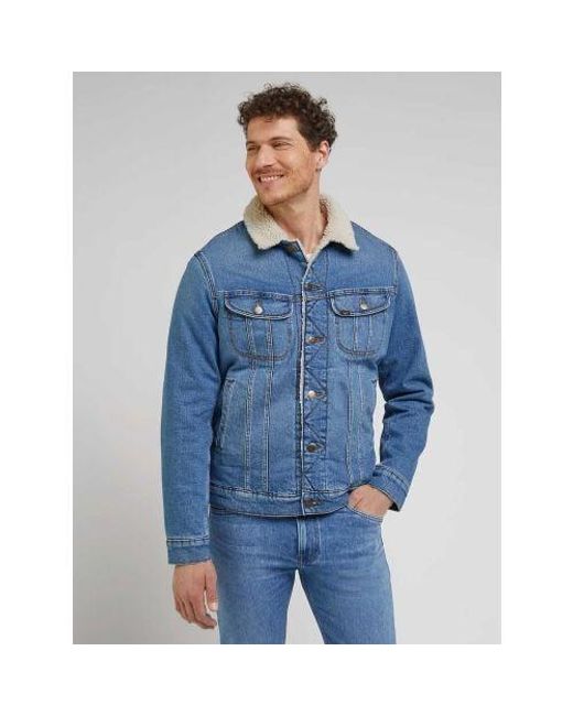 Lee Jeans Blue True Sherpa Jacket for men