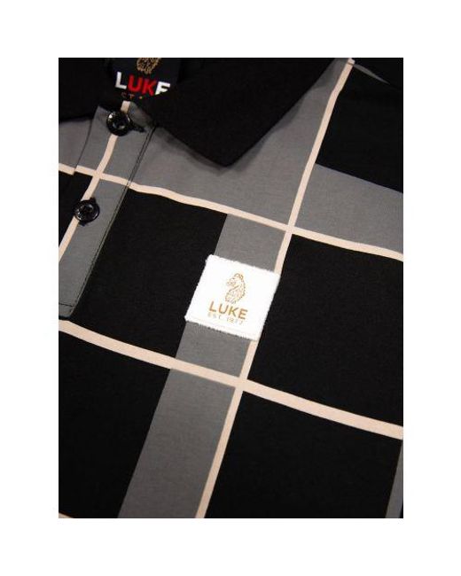 Luke 1977 Black Ecru Hadrians Polo Shirt for men